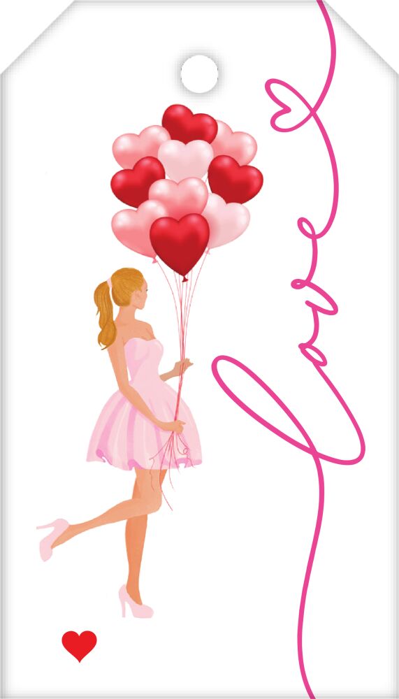 Holiday Girl Love Blonde Hanging Gift Tag 