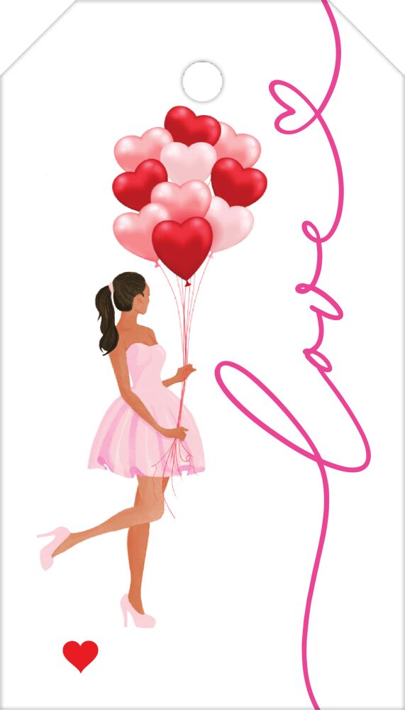 Holiday Girl Love Multicultural Hanging Gift Tag