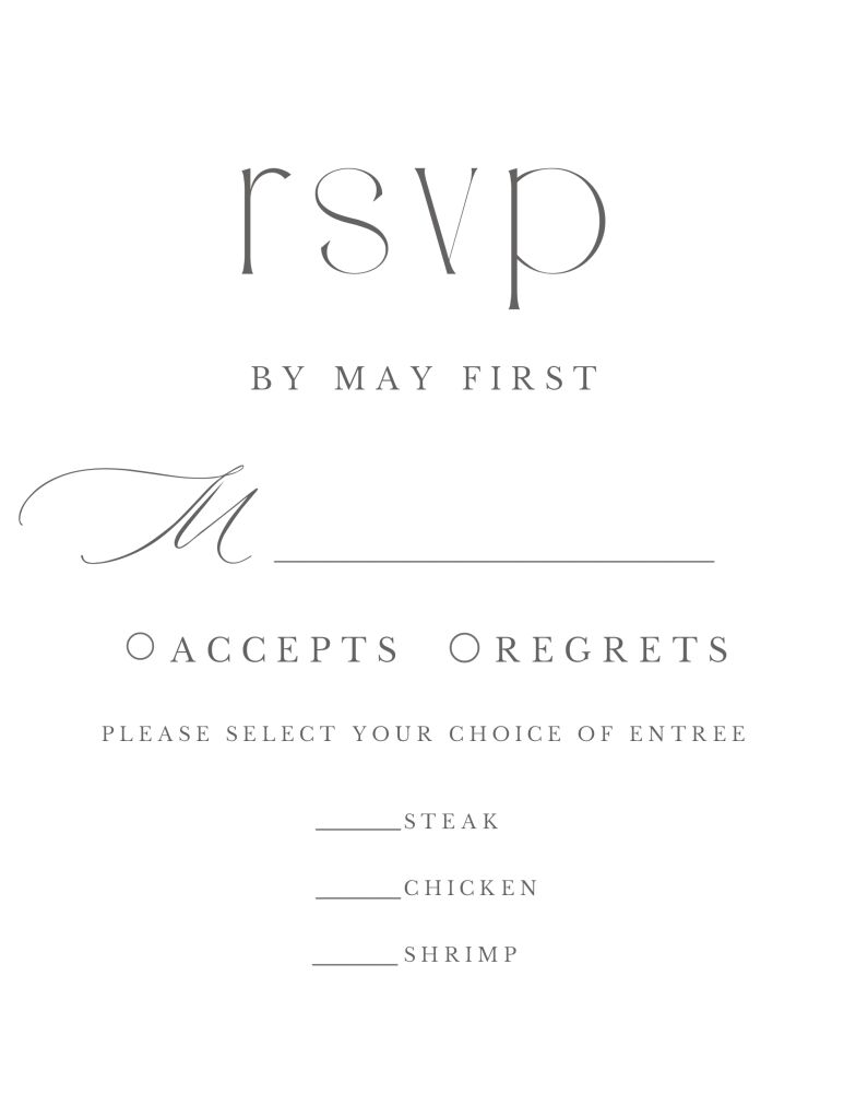 Our Initials Response Card