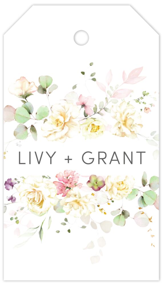 Light Floral Hanging Gift Tag