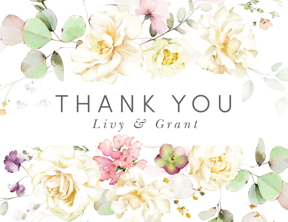 Light Floral Folded Note