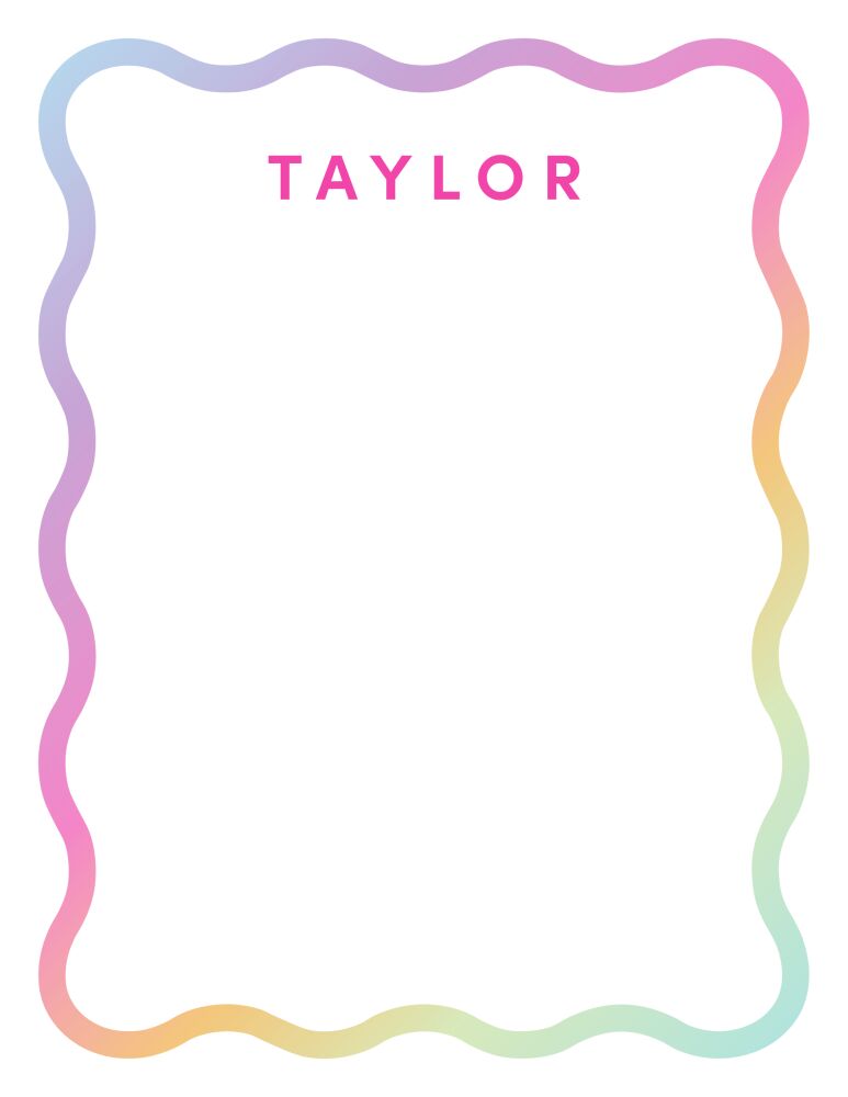 Rainbow Wave Border Flat Note