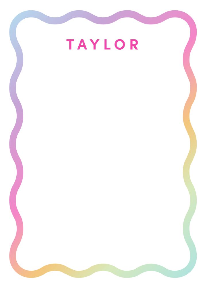 Rainbow Wave Border Notepad