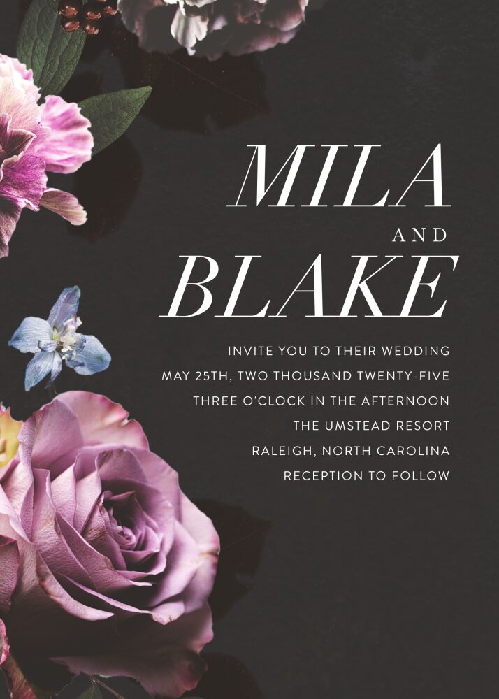 Midnight Floral Invitation