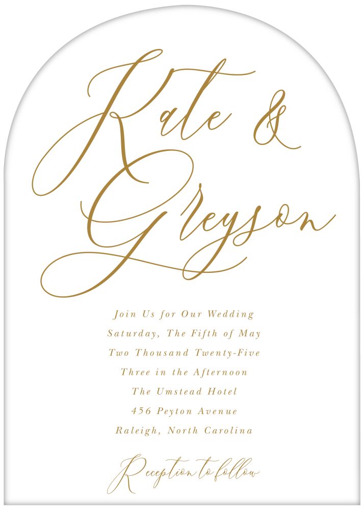 Timeless Arch Shaped Invitation