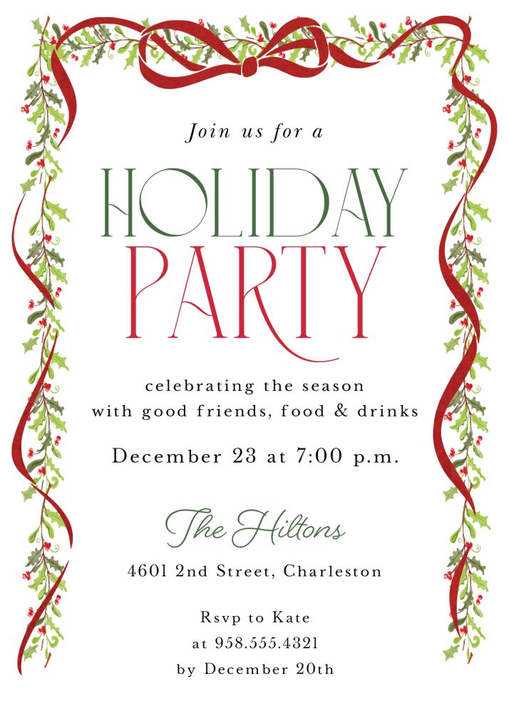 Intertwined Ribbon Foil Pressed Invitation