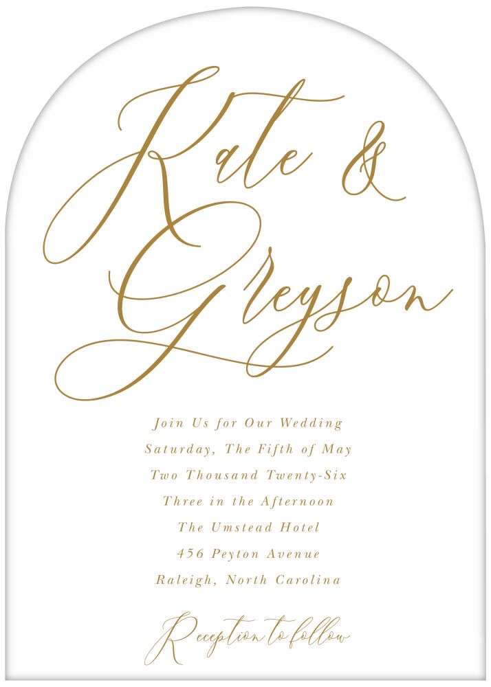 Timeless Arch Shaped Invitation