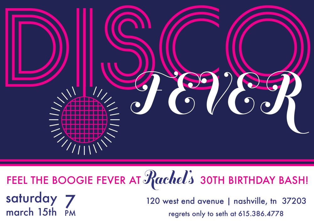 Disco Fever Invitation 