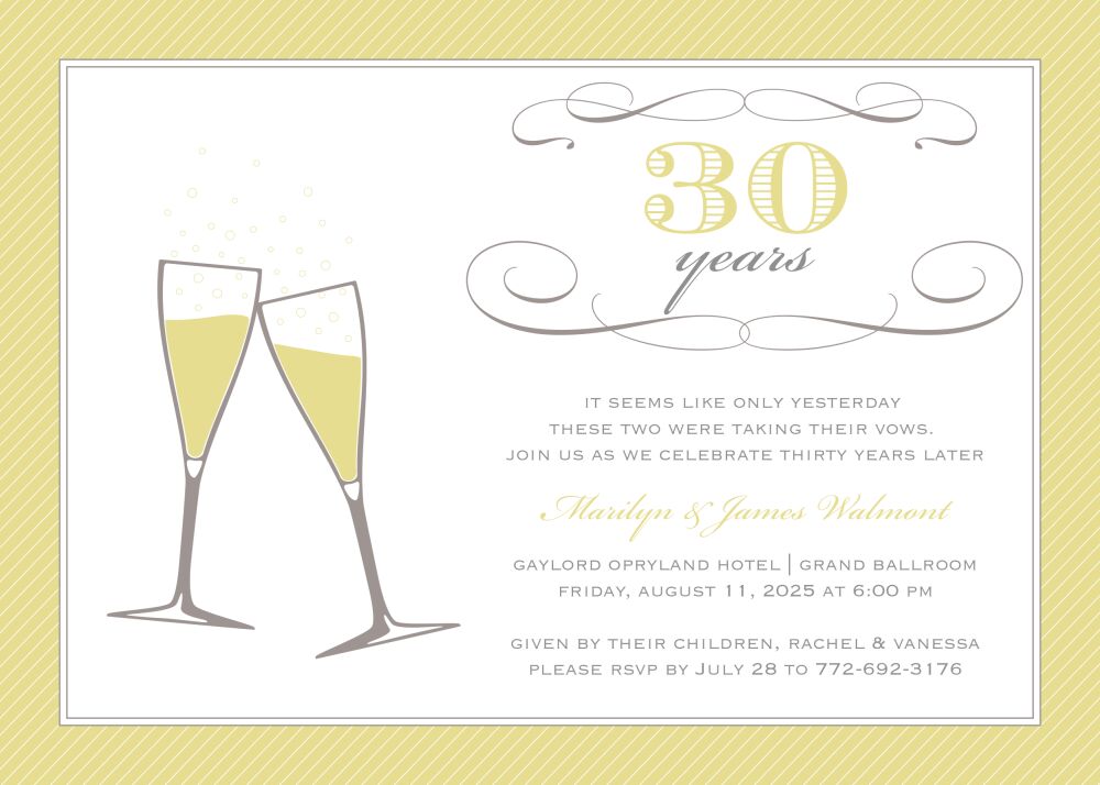 Gold on Grey Champagne Toast Invitation 