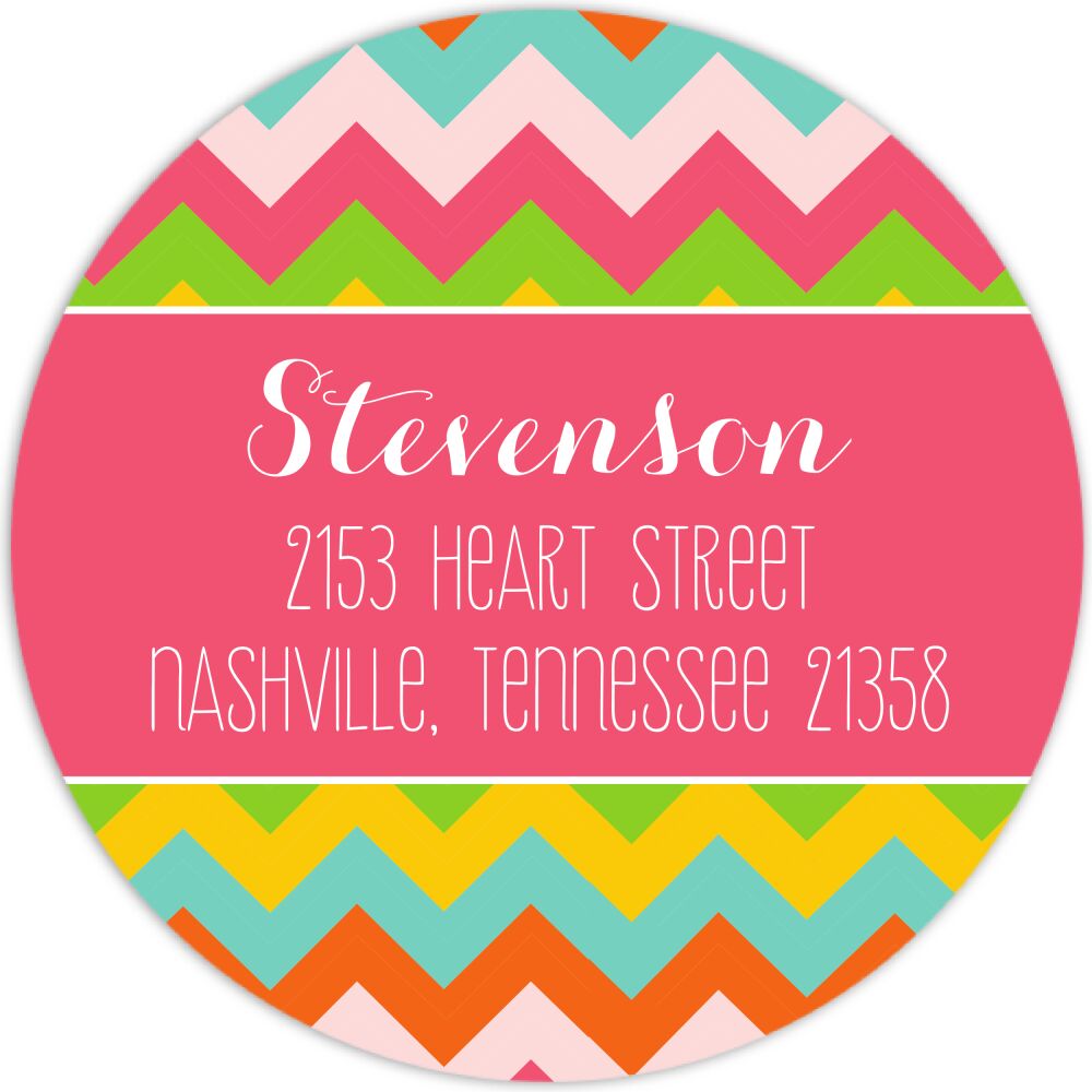 Fun Balloons Birthday Party Round Address Label