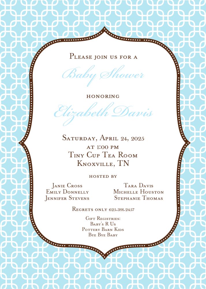 Baby Blue Chain Link Invitation 