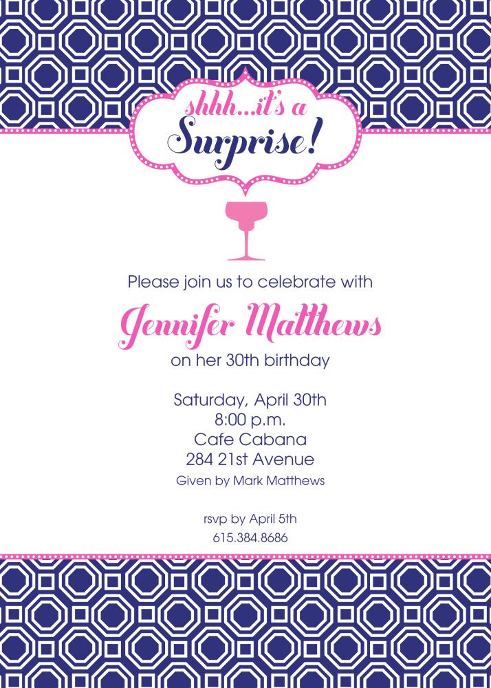 Blue Geometric Invitation 