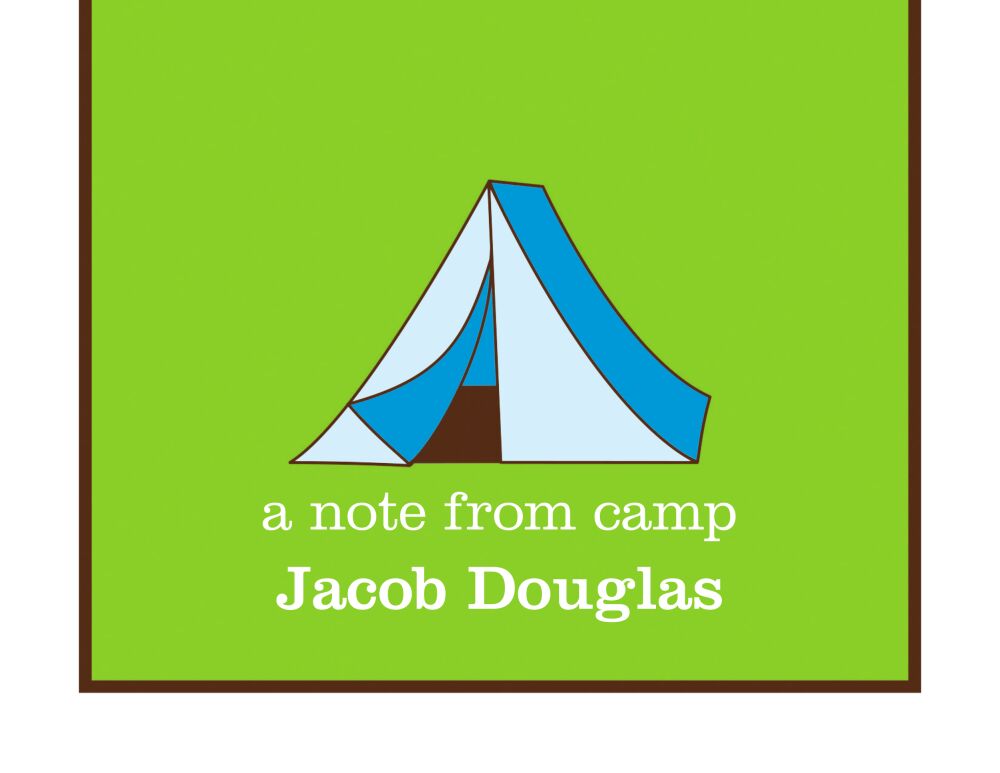 Blue Tent Camp Folded Note 