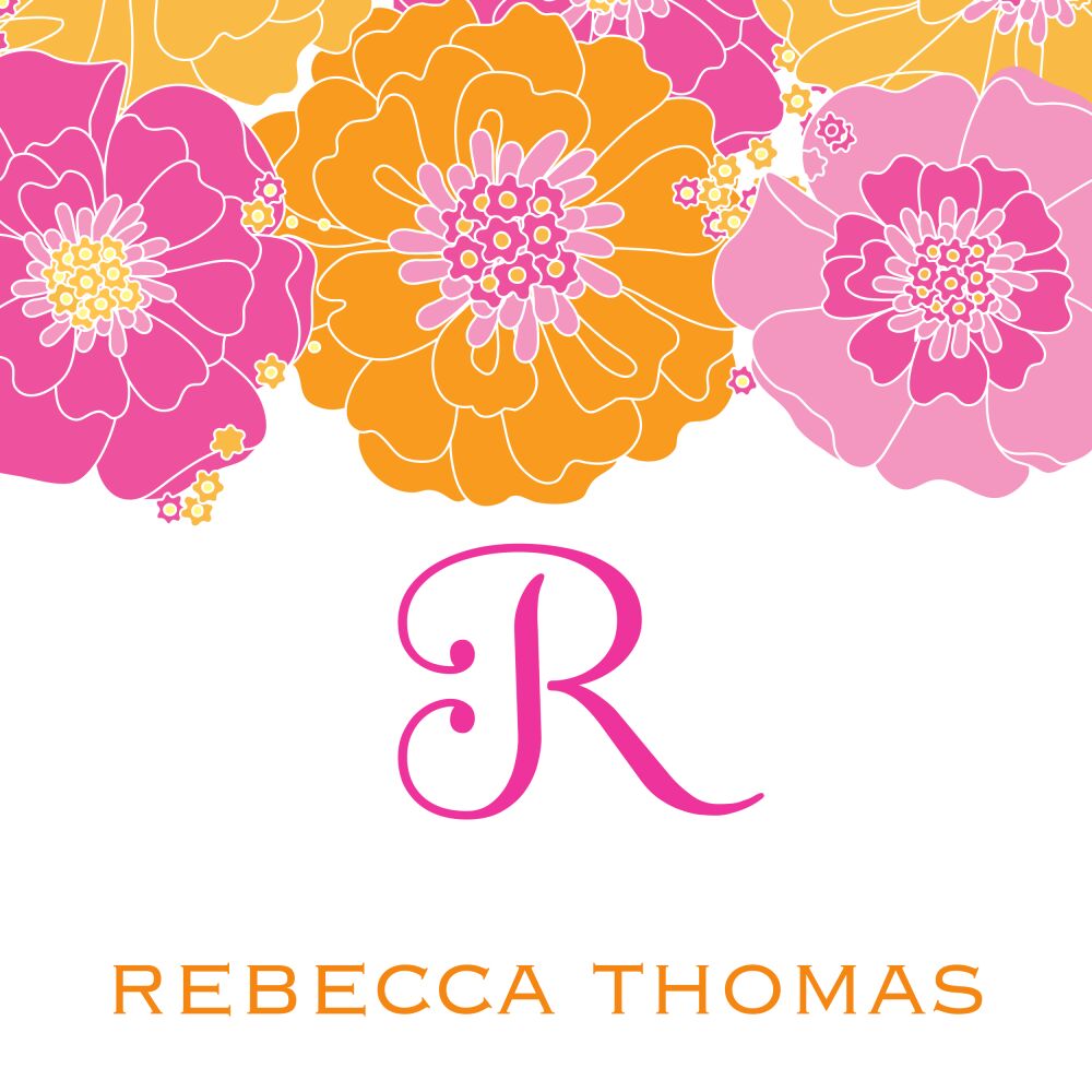 Modern Floral - Pink and Orange Enclosure Card 
