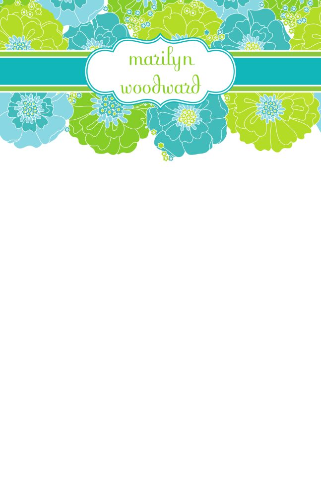 Modern Floral - Blue and Green Notepad 