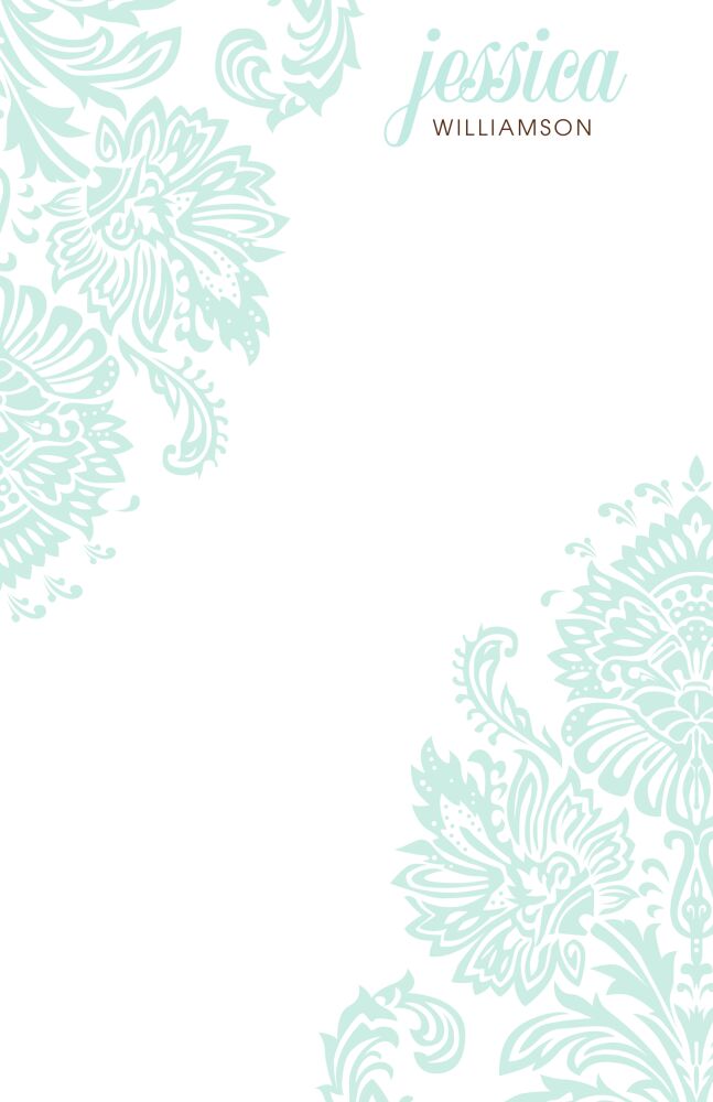 Blue Damask Notepad 