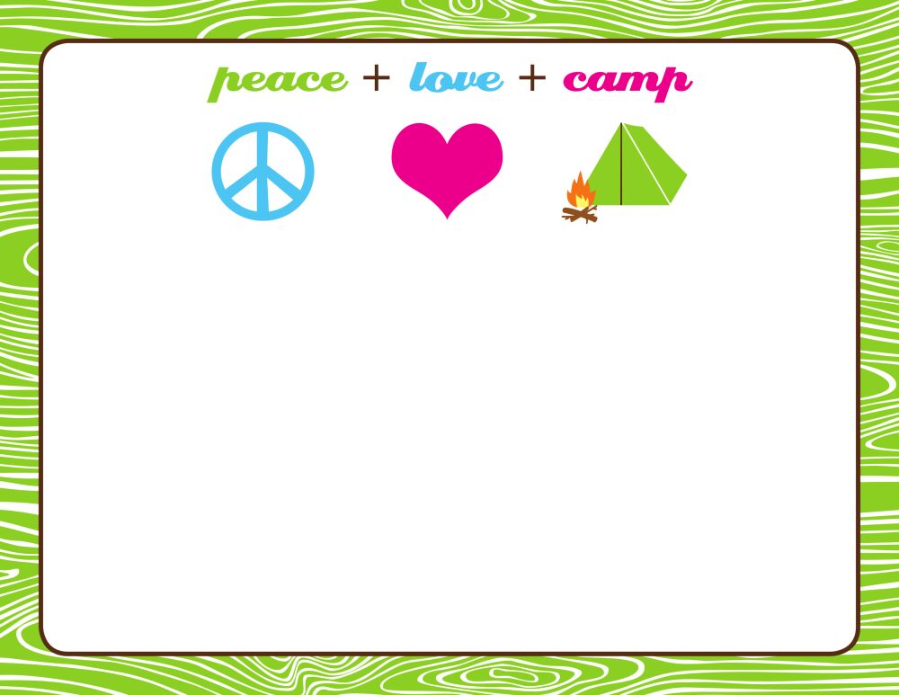 Peace+Love+Camp Postcard 
