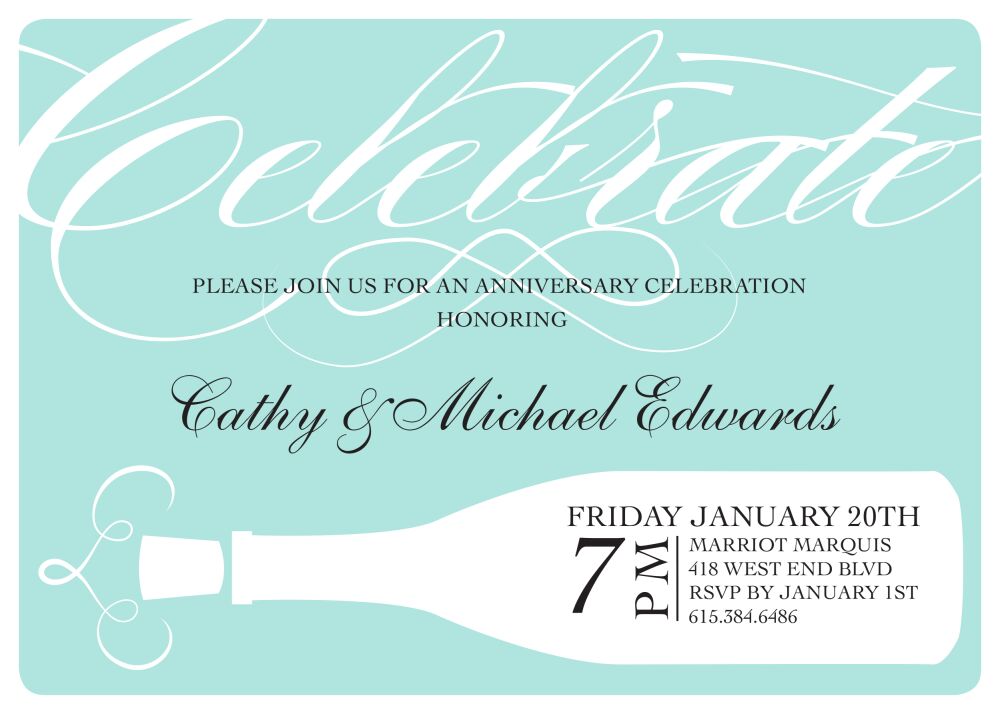 Aqua Pop the Top Invitation 