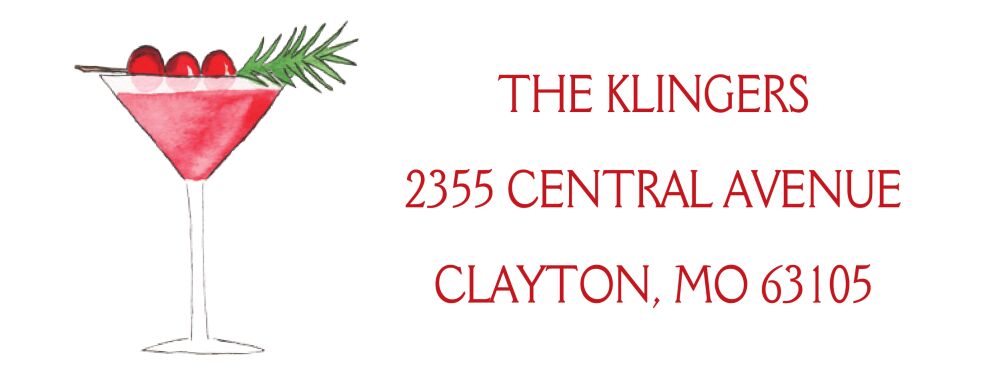 Cranberry Martini Return Address Sticker
