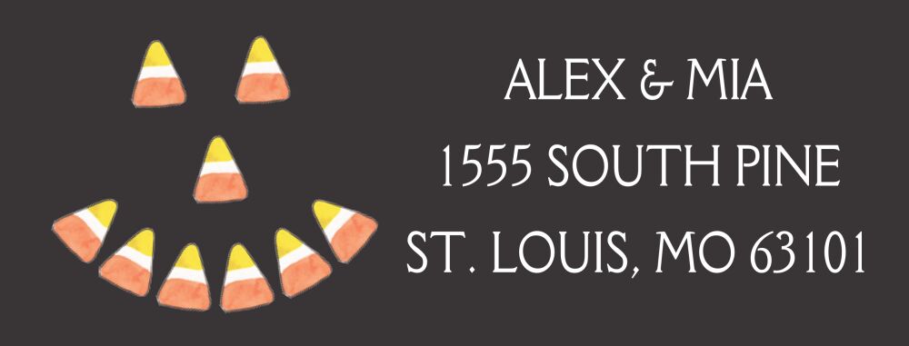 Candy Corn Return Address Sticker