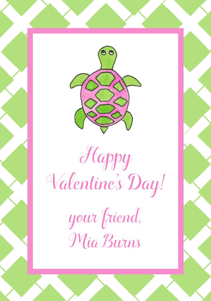 Sea Turtle Valentine Card