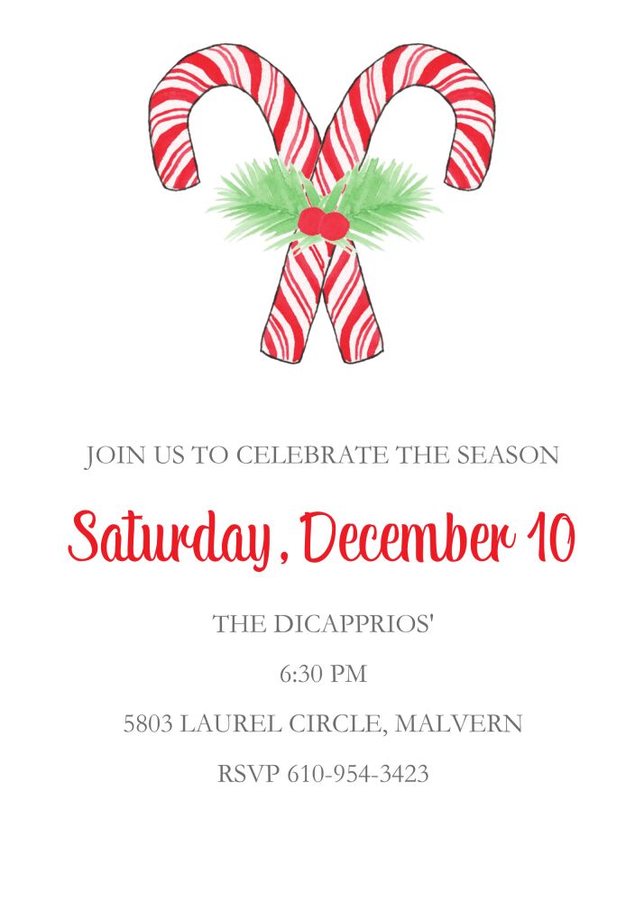 Candy Cane Stripes Invitation