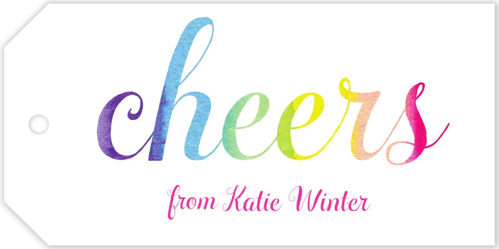 Rainbow Cheers Hanging Gift Tag