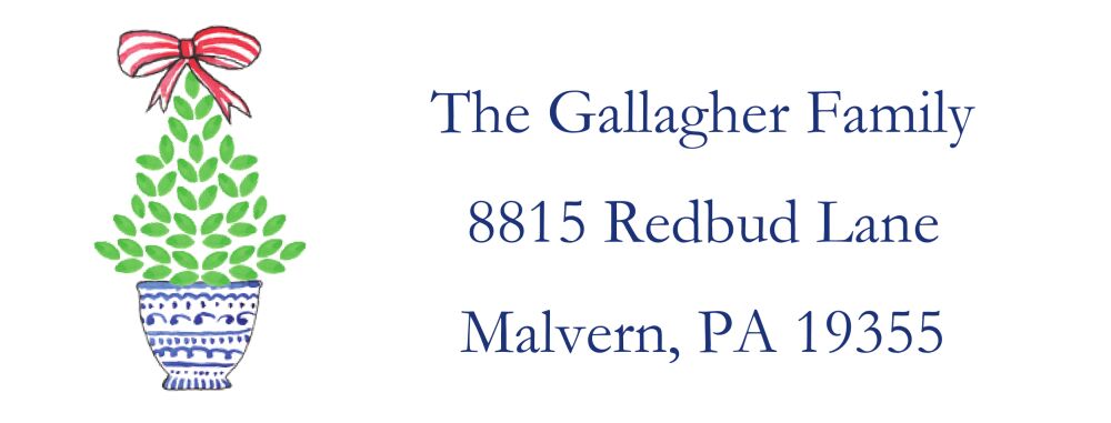 Christmas Topiary Return Address Label