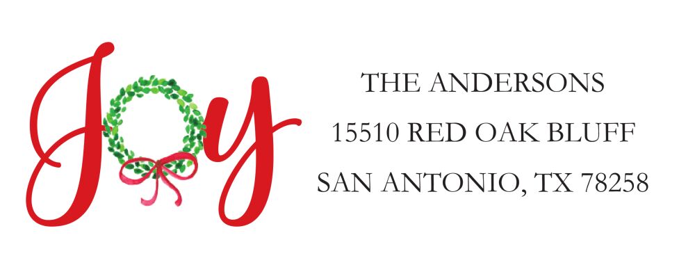 Joy and Peace Return Address Label
