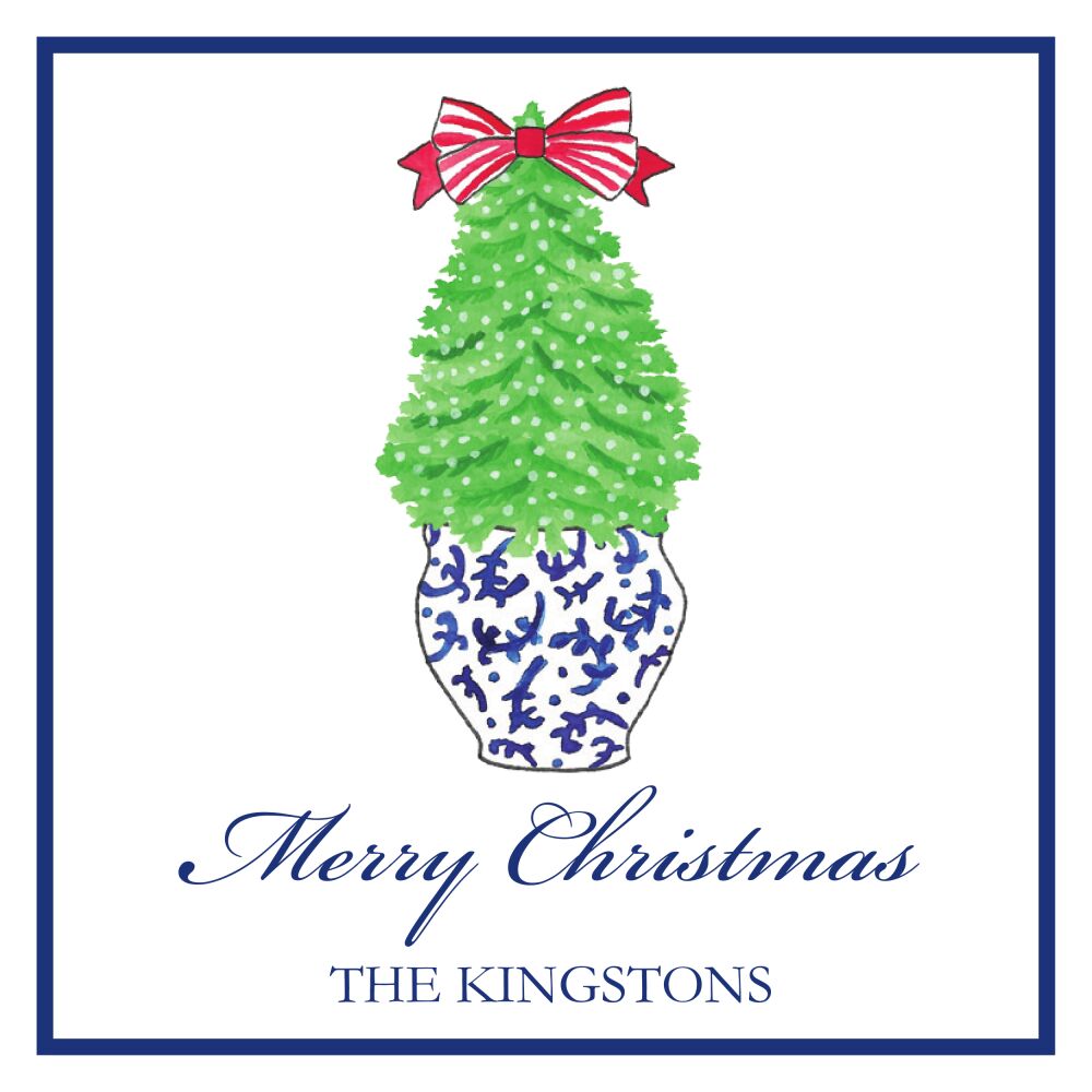 Navy Christmas Holiday Gift Sticker