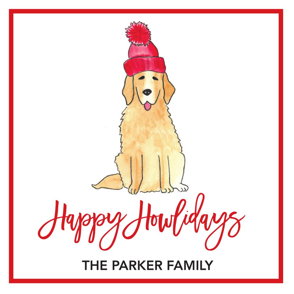 Happy Howlidays Holiday Gift Sticker