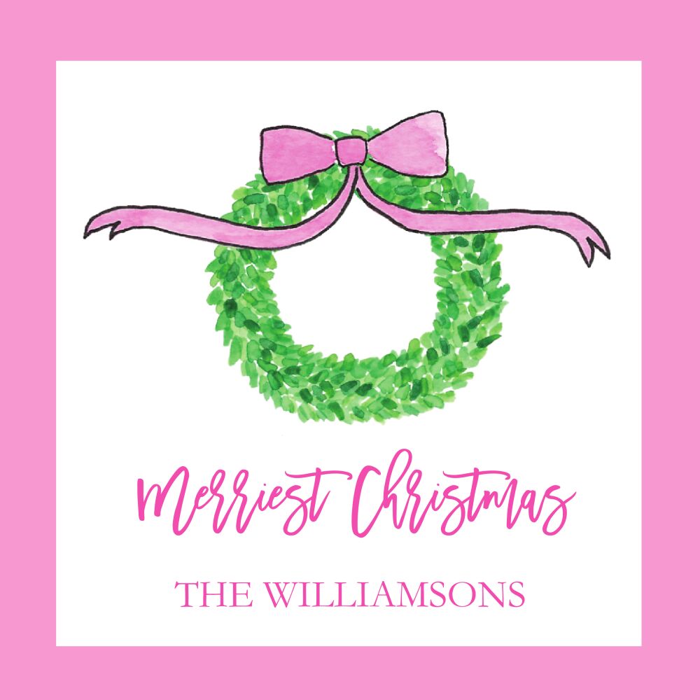 Pink Christmas Sticker