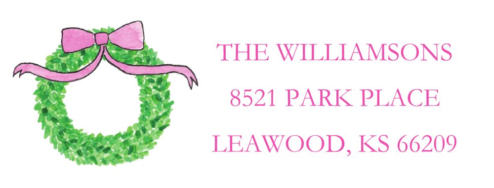 Pink Christmas Return Address Label
