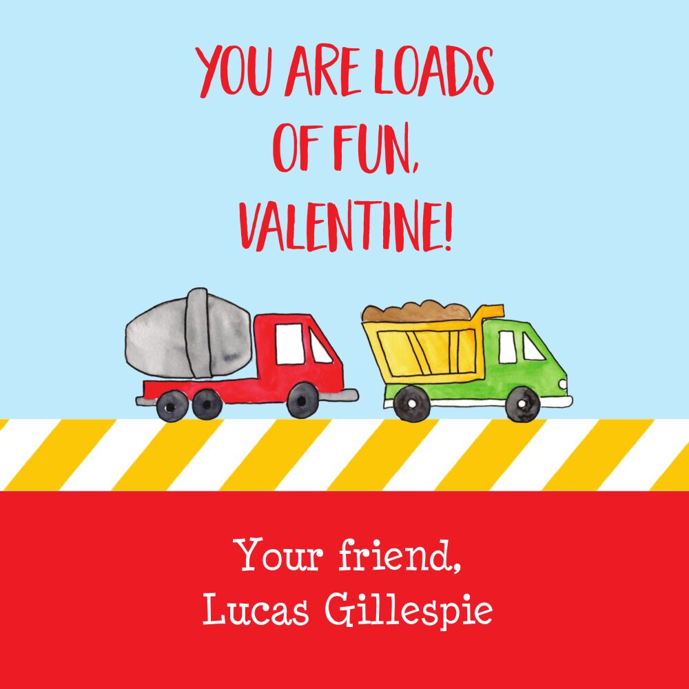 Construction Valentine Card