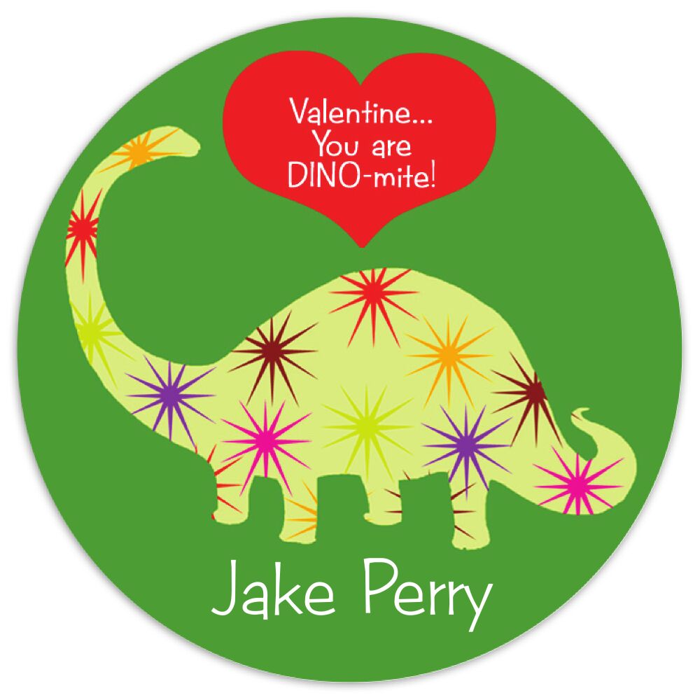 Valentine's Dinosaur Gift Sticker