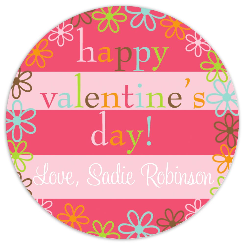 Valentine's Flower Border Gift Sticker