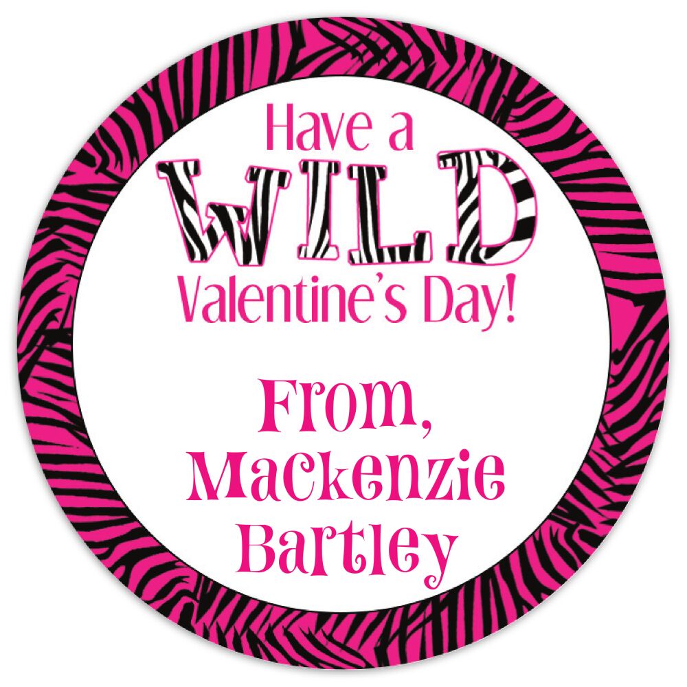 Valentine's Zebra Gift Sticker