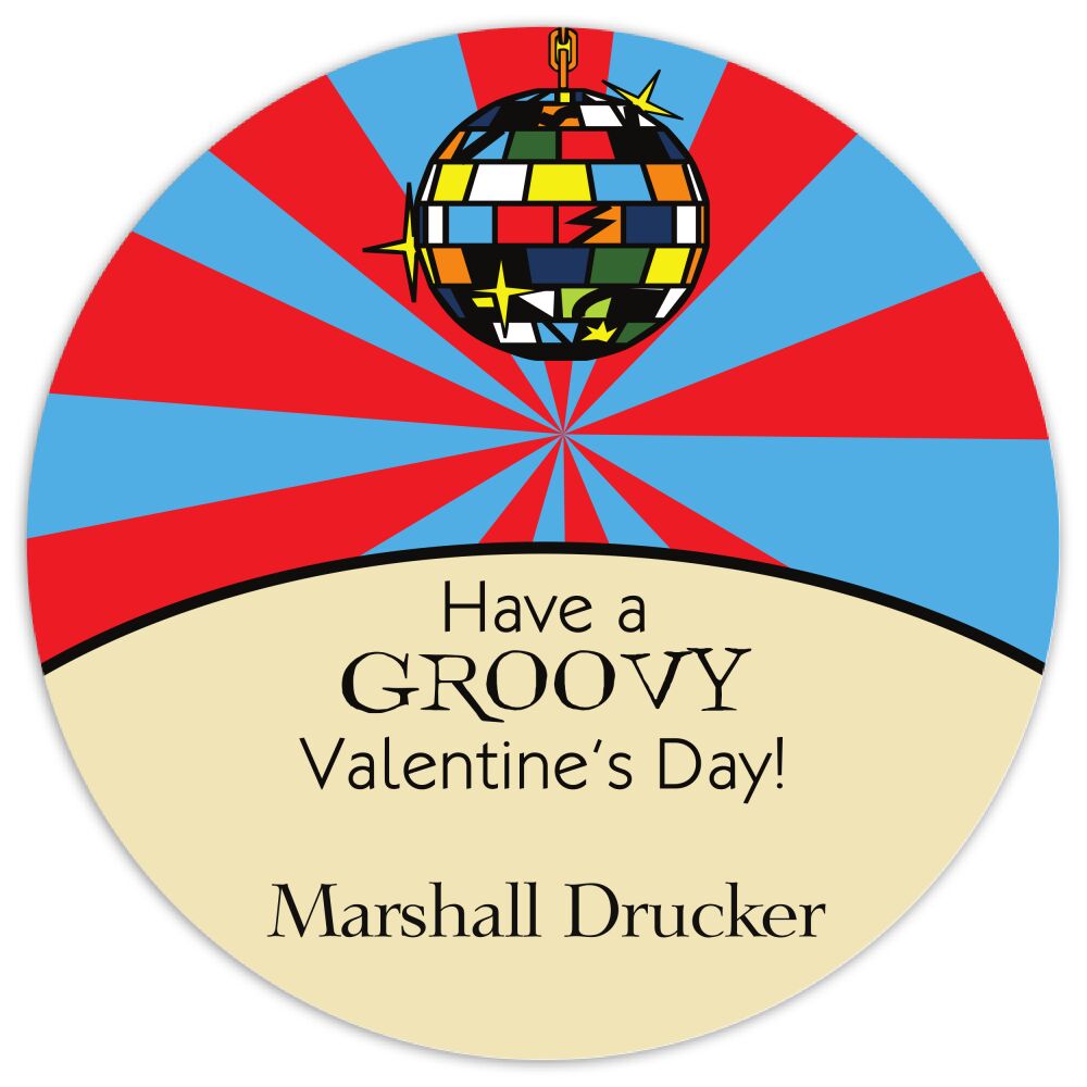 Valentine's Disco Ball Gift Sticker