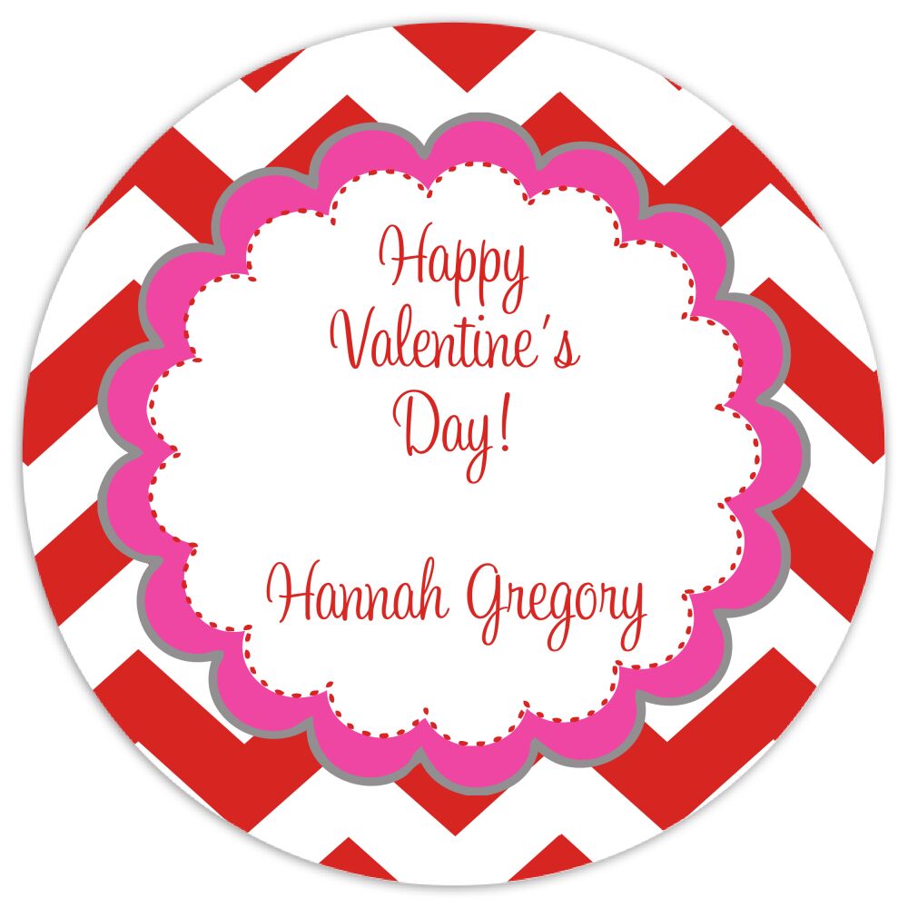 Valentine's Chevron Gift Sticker