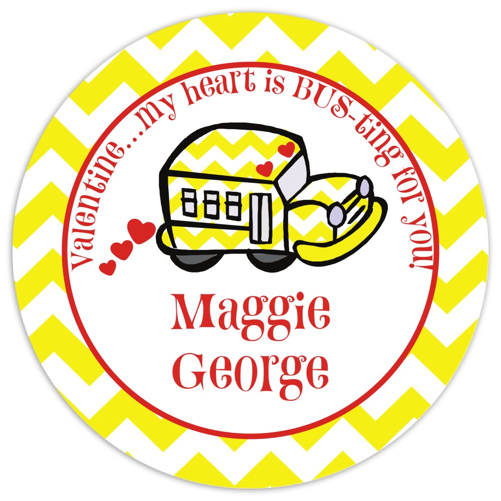 Valentine's Bus Gift Sticker