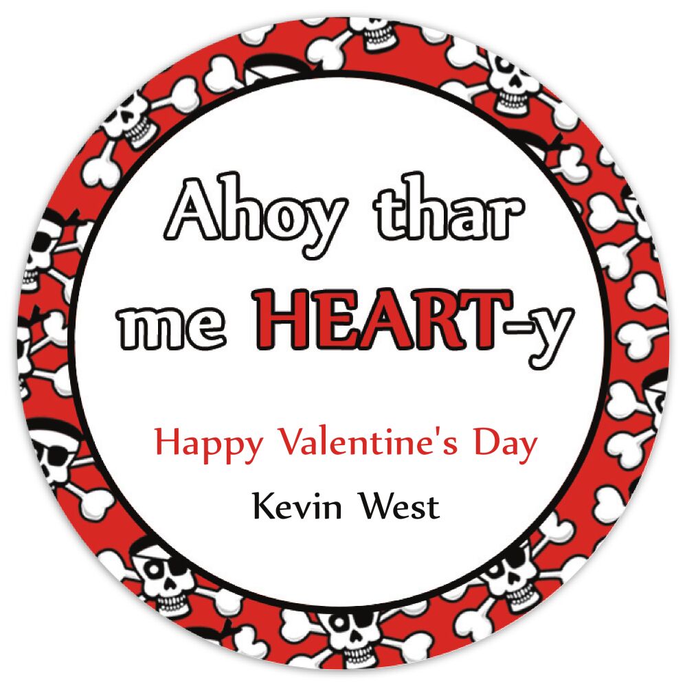 Valentine's Skull and Crossbones Gift Sticker