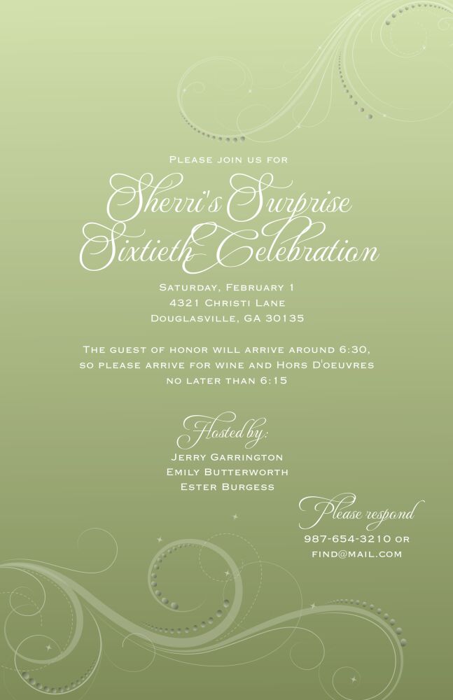 Sage Swirls Invitation