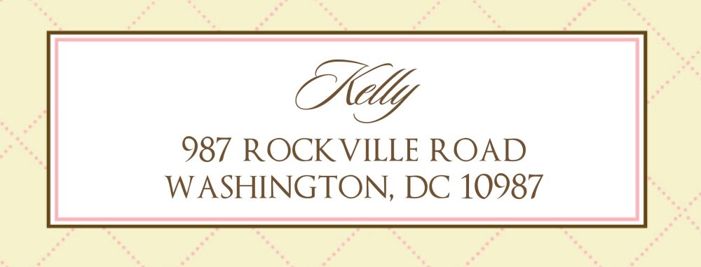 Cream Quilted Rectangle Return Address Label