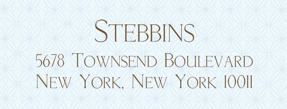 Light blue address label