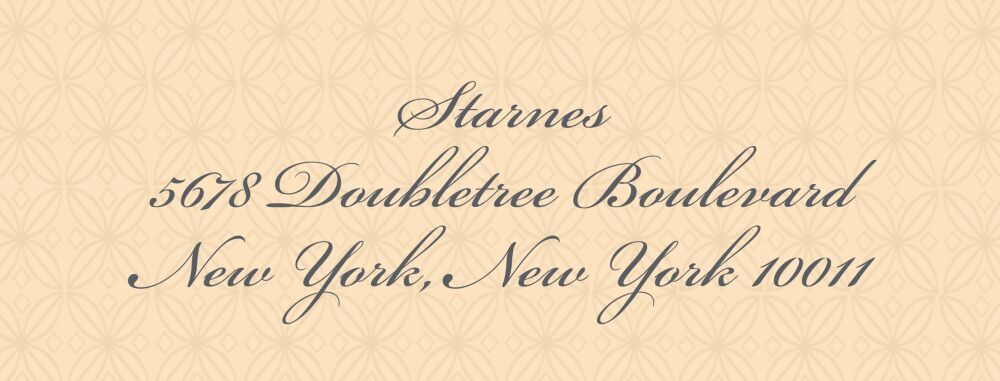 Elegant Peach Pattern Rectangle Return Address Label