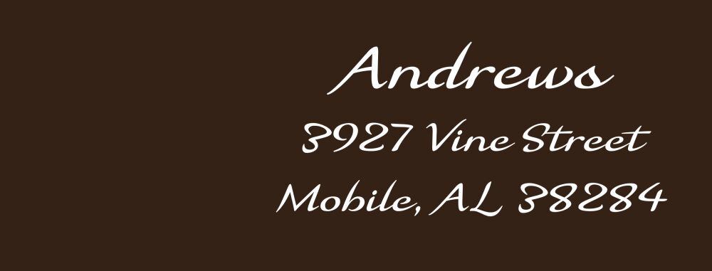 Blue Monogram Rectangle Return Address Label