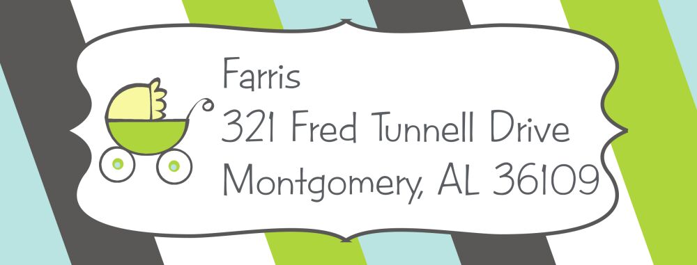 Striped Carriage Return Address Label