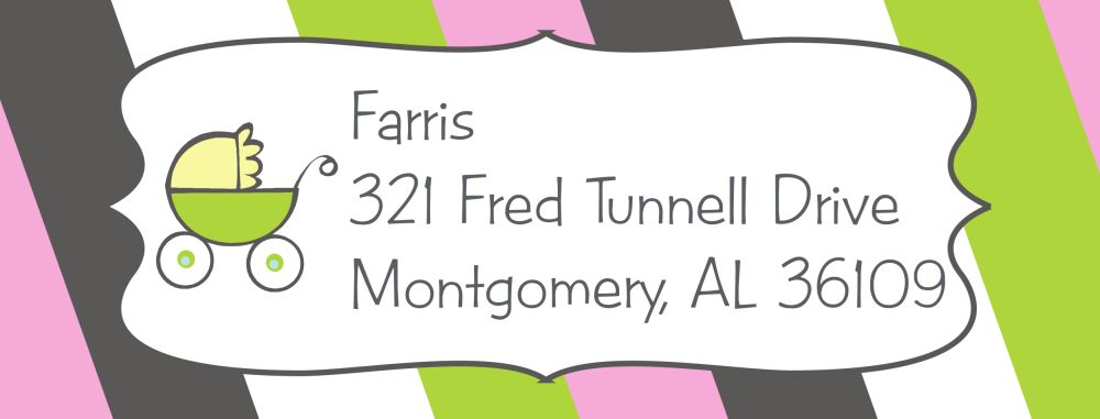 Striped Carriage Return Address Label