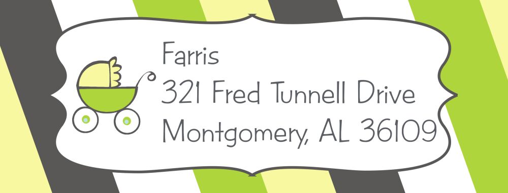 Striped Carriage Return Address Label