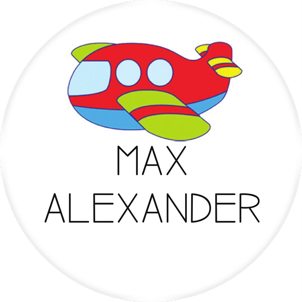 Airplane Round Water-Resistant Label
